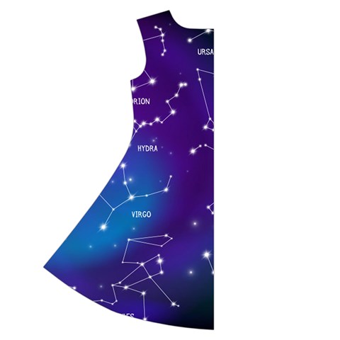 Realistic Night Sky With Constellations Short Sleeve V Back Left