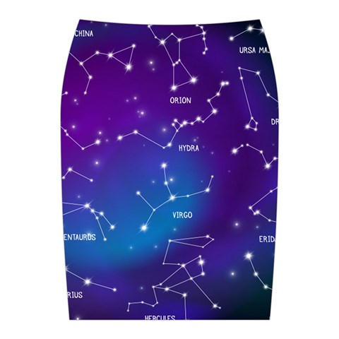 Realistic Night Sky With Constellations Midi Wrap Pencil Skirt from ArtsNow.com Back