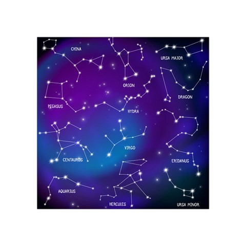 Realistic Night Sky With Constellations Square Tapestry (Small) from ArtsNow.com Front