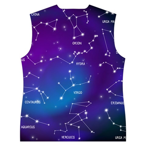 Realistic Night Sky With Constellations Women s Button Up Vest from ArtsNow.com Back