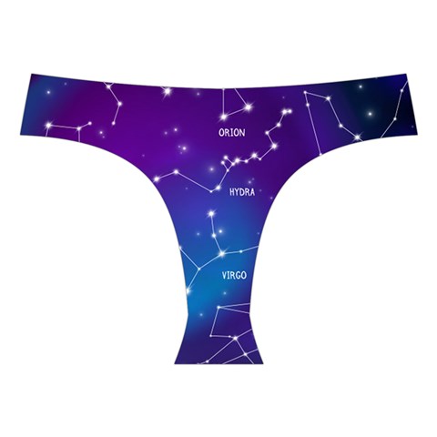 Realistic Night Sky With Constellations Cross Back Hipster Bikini Set from ArtsNow.com Front Under