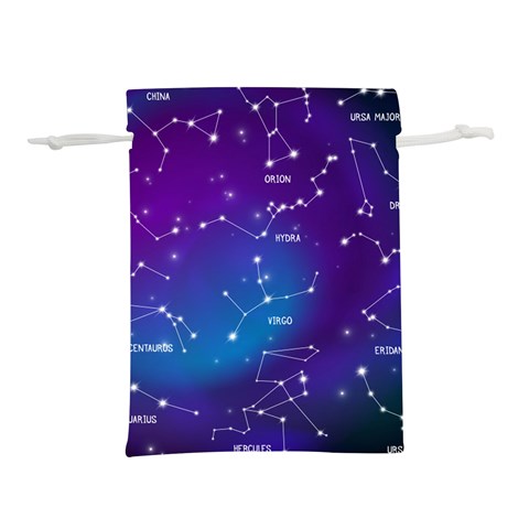 Realistic Night Sky With Constellations Lightweight Drawstring Pouch (L) from ArtsNow.com Front