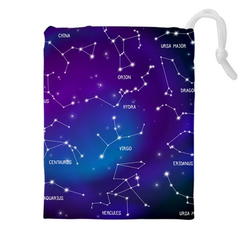 Realistic Night Sky With Constellations Drawstring Pouch (4XL) from ArtsNow.com Front