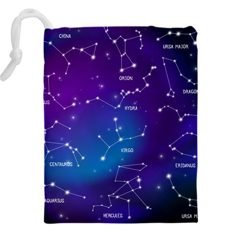 Realistic Night Sky With Constellations Drawstring Pouch (4XL) from ArtsNow.com Back