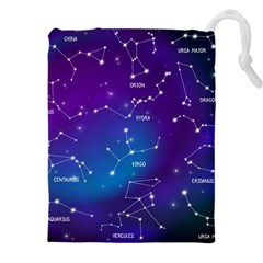 Realistic Night Sky With Constellations Drawstring Pouch (5XL) from ArtsNow.com Front