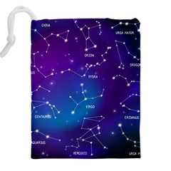 Realistic Night Sky With Constellations Drawstring Pouch (5XL) from ArtsNow.com Back
