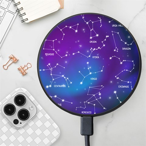 Realistic Night Sky With Constellations Wireless Fast Charger(Black) from ArtsNow.com Front