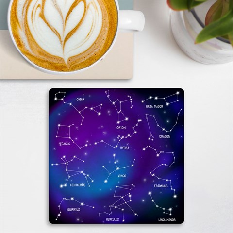 Realistic Night Sky With Constellations UV Print Square Tile Coaster  from ArtsNow.com Front
