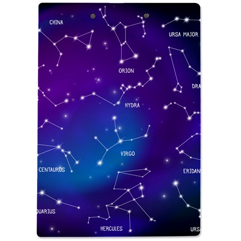 Realistic Night Sky With Constellations A4 Acrylic Clipboard from ArtsNow.com Back
