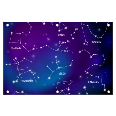 Realistic Night Sky With Constellations Banner and Sign 6  x 4  from ArtsNow.com Front