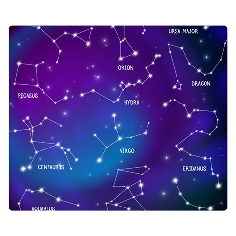 Realistic Night Sky With Constellations Premium Plush Fleece Blanket (Small) from ArtsNow.com 50 x40  Blanket Front