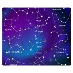 Realistic Night Sky With Constellations Premium Plush Fleece Blanket (Small)