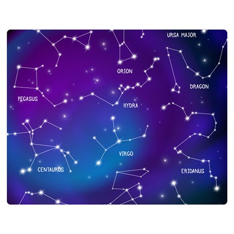Realistic Night Sky With Constellations Premium Plush Fleece Blanket (Medium) from ArtsNow.com 60 x50  Blanket Front