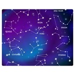 Realistic Night Sky With Constellations Premium Plush Fleece Blanket (Medium)