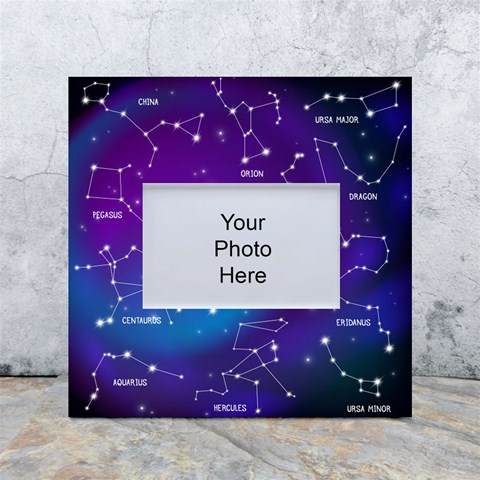 Realistic Night Sky With Constellations White Box Photo Frame 4  x 6  from ArtsNow.com Front