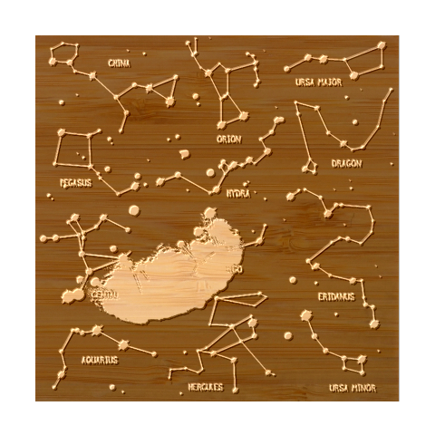 Realistic Night Sky With Constellations Bamboo Coaster Set from ArtsNow.com Coaster 1