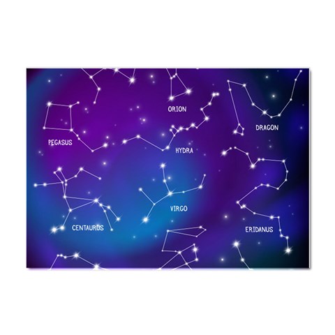 Realistic Night Sky With Constellations Crystal Sticker (A4) from ArtsNow.com Front