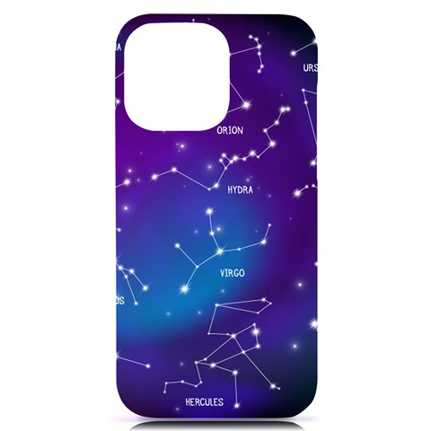 Realistic Night Sky With Constellations iPhone 14 Pro Max Black UV Print Case from ArtsNow.com Front
