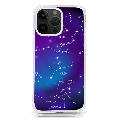 Realistic Night Sky With Constellations iPhone 14 Pro Max TPU UV Print Case from ArtsNow.com Front