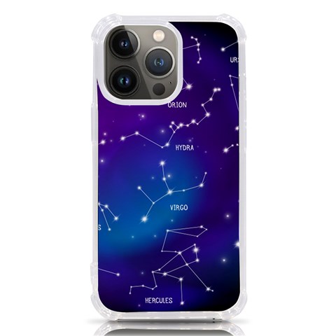 Realistic Night Sky With Constellations iPhone 13 Pro TPU UV Print Case from ArtsNow.com Front