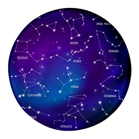 Realistic Night Sky With Constellations Round Glass Fridge Magnet (4 pack) from ArtsNow.com Front
