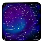 Realistic Night Sky With Constellations Square Glass Fridge Magnet (4 pack)