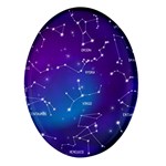 Realistic Night Sky With Constellations Oval Glass Fridge Magnet (4 pack)