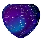 Realistic Night Sky With Constellations Heart Glass Fridge Magnet (4 pack)