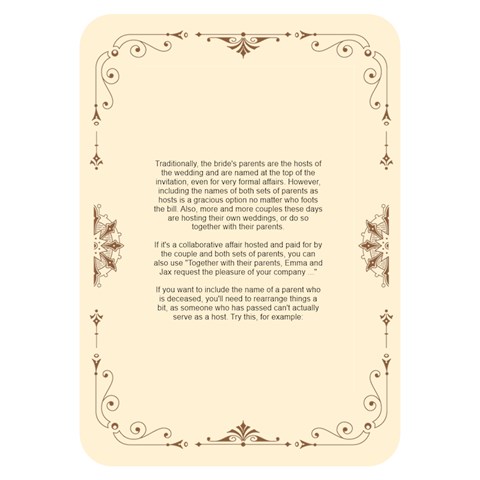 Wedding Card Design Invitation Card 5  x 7  (Rounded) from ArtsNow.com Back