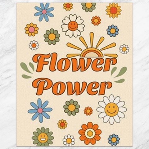 Retro groovy daisy flowers mushroom hippie Canvas 16  x 20  (Unframed) from ArtsNow.com 15.75 x19.29  Canvas - 1