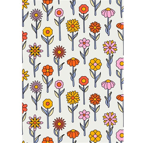 groovy background. blooming flowers in 1970s psychedelic hippie style. Large Greeting Card from ArtsNow.com Back Cover