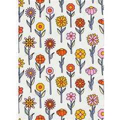 groovy background. blooming flowers in 1970s psychedelic hippie style. Large Greeting Card from ArtsNow.com Back Cover