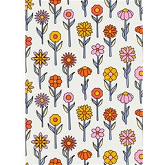 groovy background. blooming flowers in 1970s psychedelic hippie style. Large Greeting Card from ArtsNow.com Back Cover