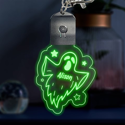 Personalized Name Halloween Multicolor LED Acrylic Ornament from ArtsNow.com Front