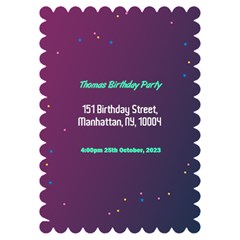 birthday Invitation Card 5  x 7  (Scallop) from ArtsNow.com Back