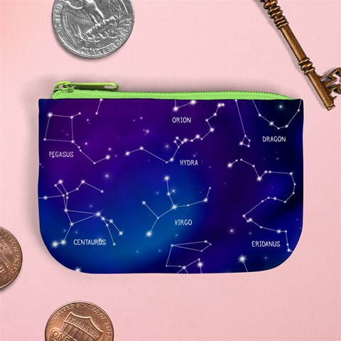 Realistic Night Sky With Constellations Mini Coin Purse from ArtsNow.com Front