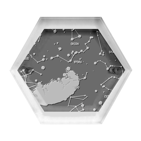 Realistic Night Sky With Constellations Hexagon Wood Jewelry Box from ArtsNow.com Front