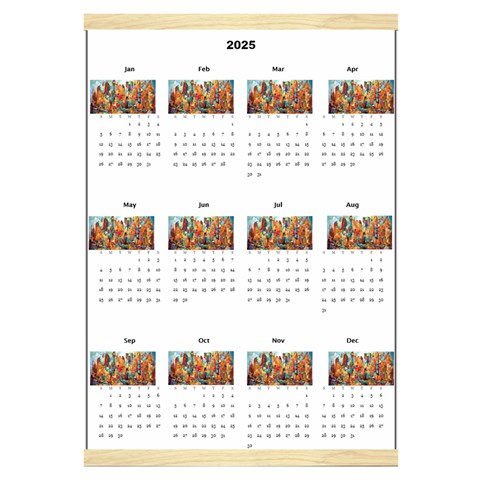 Personalized Calendar Style 3 Canvas Yearly Calendar 16  x 22  from ArtsNow.com Front - Jan 2025