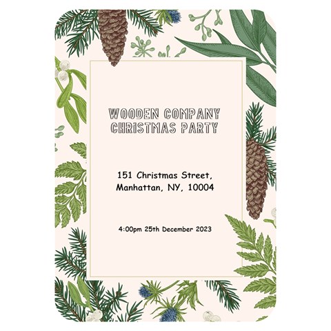 Xmas Invitation Card 5  x 7  (Rounded) from ArtsNow.com Back