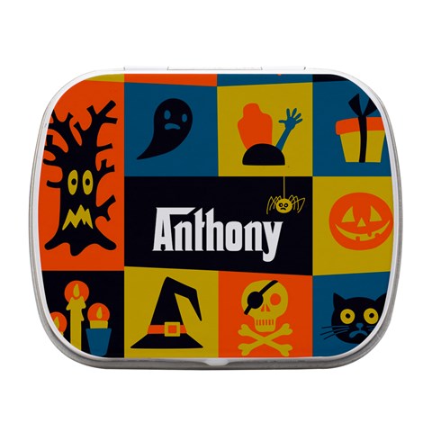 halloween Small Metal Box (White) from ArtsNow.com Front