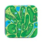 Golf Course Par Golf Course Green Square Metal Box (Black)
