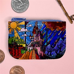 Beauty Stained Glass Castle Building Mini Coin Purse from ArtsNow.com Front