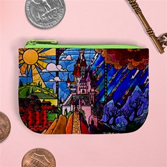 Beauty Stained Glass Castle Building Mini Coin Purse from ArtsNow.com Front