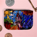 Beauty Stained Glass Castle Building Mini Coin Purse