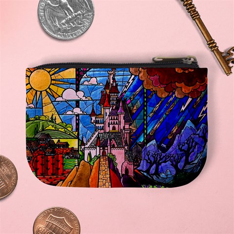 Beauty Stained Glass Castle Building Mini Coin Purse from ArtsNow.com Back