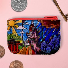Beauty Stained Glass Castle Building Mini Coin Purse from ArtsNow.com Back