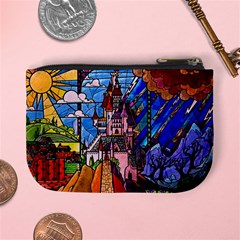 Beauty Stained Glass Castle Building Mini Coin Purse from ArtsNow.com Back