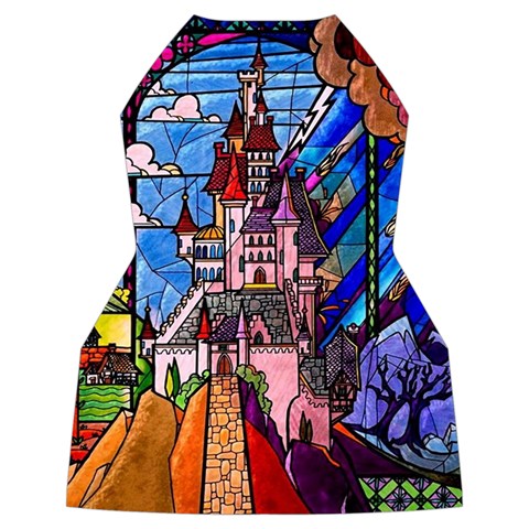 Beauty Stained Glass Castle Building Women s Long Sleeve Raglan T Back