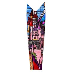 Beauty Stained Glass Castle Building Women s Long Sleeve Raglan T Right Sleeve Side
