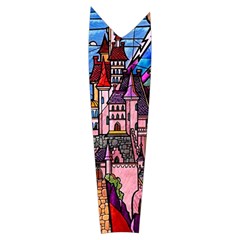 Beauty Stained Glass Castle Building Women s Long Sleeve Raglan T Left Sleeve Side